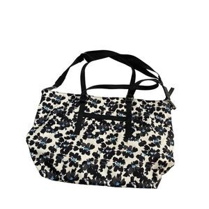 Heathers closet White and black printed tote bag with crossbody strap NWOT